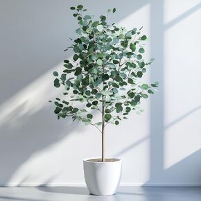 Artificial Fiddle Leaf Fig Tree 4Ft Potted Plants for Indoors Outdoor Faux Tree Front Door Decor Home Decorative Artificial Tree UV Resistant Evergreen Shrubs Modern Fake Plants for Front Porch