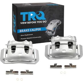 TRQ New Front Disc Brake Caliper with Bracket & Hardware Pair for Ford Truck Van