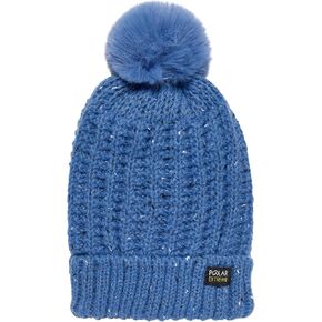 Heat Women's Sherpa-Lined Pom Beanie and Skull Cap, Warm Winter Hat, One Size Fits Most