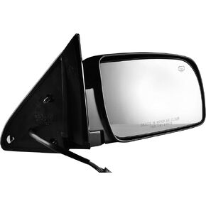 Dependable Direct Left Driver Side Painted Black, Heated, Power Operated, Side View Mirror for 1988-2000 C/K 1500 Chevy GMC Truck Suburban - Parts Link #: GM1320276