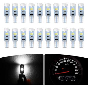 T5 LED Bulb, cciyu 37 74 2721 5-SMD 3014 LED Bulb, Super White 73 2723 70 Wedge Led Bulb, Replacement Dash Dashboard Lights Instrument Panel Cluster LED Lamps Glove Box Light Bulb Clock Light, 20pcs