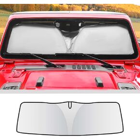 JWWY الزجاج الأمامي ظلة نافذة الشمس الظل الحرارة درع الشمس قناع الأشعة فوق البنفسجية وكتل درع الشمس قابلة للطي ل1997-2024 جيب رانجلر TJ JK JKU JL JLU Gladiator JT 4XE الملحقات الخارجية الفضة in Kuwait