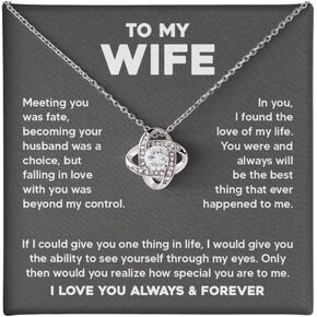 To My Wife Necklace Best Wife Presents Best Anniversary for Her Mothers Day Jewelry Wife Birthday Gifts from Husband Necklace Women with Message Card