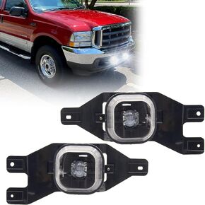 New Version LED Fog Lights Assembly Replacement For 1999-2004 Ford F250/350/450/550(Super Duty) 2001-2004 Ford Excursion OEM Style Bumper Driving LED Lamp 1 Pair