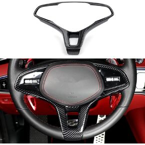 Steering Wheel Button Frame Cover Steering Tuning Handle Button Trim Decor Sticker Compatible with Genesis GV70 2022-2024 Accessories (Carbon Fiber Style)