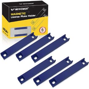 WFPOWER 6 Pack Magnetic License Plate Holder, Blue Temp Tag Holder for Car Dealer License Plates on Test Drives, Magnet License Plate Holder License Plate Magnetic Mount, License Plate Magnet for 4x4