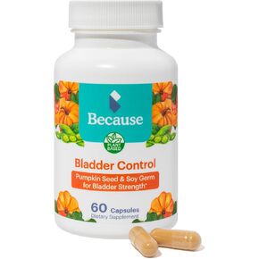 Because Bladder Support Supplement with Pumpkin Seed Extract - 60 Capsules (1 Bottle) - Helps Reduce Urgency & Frequency, Supports Strong Bladder Muscles, Vegan & Non-GMO, Made in The USA