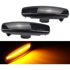 Hacreyatu Smoked Lens Full LED Front Fender Dynamic Side Marker Light Turn Signal Light For Infiniti EX25 EX35 EX37 EX30d EX50 G25 G37 JX35 M25 M35 M45 M56 Q40 Q60 Q70 QX50 QX60