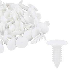 Unifizz 40pcs 7mm Hole Dia Plastic Bolt Rivets Fastener Mudguard Bumper Retainer Clips White for Ford for Chrysler