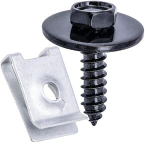 Rexka 20 Sets M4.8 Fender Liner Bumper Cover Screw & U Nut Kit for BMW 07147129161 07129904150 E46 E90 E39 E60 E91 E92 E93 E63 E64 E38 X1 X3 X5