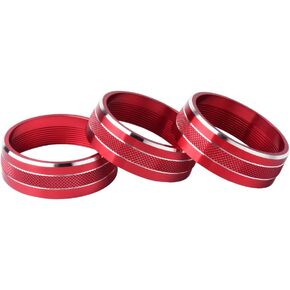 LECART for Jeep Wrangler Accessories JK JKU 2018 2017 2016 2015 2014 2013 2012 2011 Red Car Interior AC Knob Covers for Patriot Compass Liberty Metal Caps