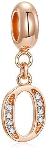 Initial A-Z Letter Charms Rose Gold Sterling Silver Beads fits Pandora Bracelet (Letter Z) in Kuwait