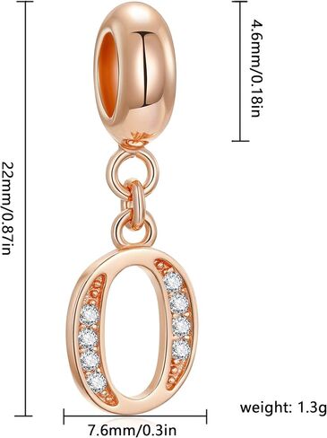 Initial A-Z Letter Charms Rose Gold Sterling Silver Beads fits Pandora Bracelet (Letter Z) in Kuwait