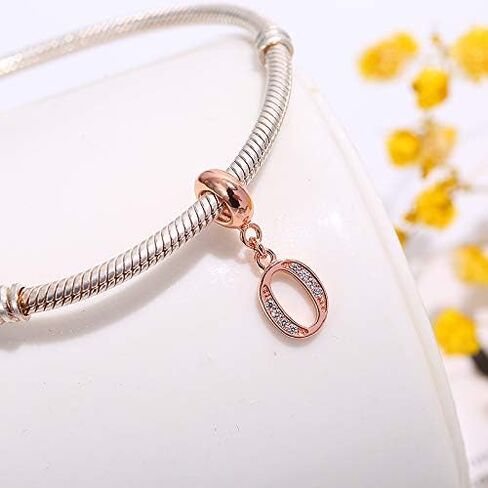 Initial A-Z Letter Charms Rose Gold Sterling Silver Beads fits Pandora Bracelet (Letter Z) in Kuwait