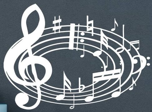 Music Tree with Notes and Musical Key Note Paper Lovers Music Teen Wall Stickers Lovers Home Decoration Music Studio Wall Art Murals Musical Decor Black 18 X 15 in in Saudi Arabia