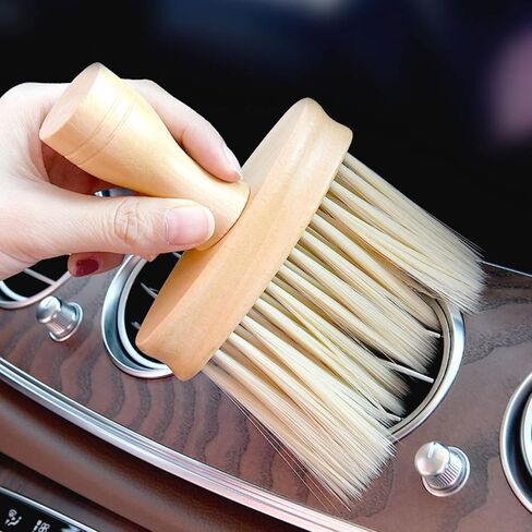 High Density Ultra Soft Detail Brush Automotive Interior Cleaning Tool Kit Brush Car Detailing Brush Soft Hair Wooden Brush Deep Cleaning Keyboards Laptop Sofa Dusting Brush (B-1PC) in Saudi Arabia