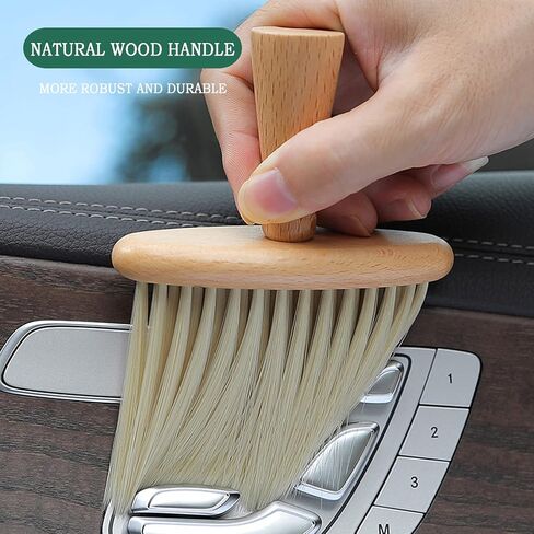 High Density Ultra Soft Detail Brush Automotive Interior Cleaning Tool Kit Brush Car Detailing Brush Soft Hair Wooden Brush Deep Cleaning Keyboards Laptop Sofa Dusting Brush (B-1PC) in Saudi Arabia