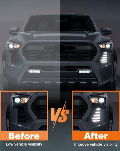 مجموعة مصابيح الضباب LED لعام 2024 2025 Toyota Tacoma DRL أضواء النهار الجري العنبر مصابيح الضباب إشارة الانعطاف ملحقات Toyota Tacoma (شرط أفقي) in Kuwait