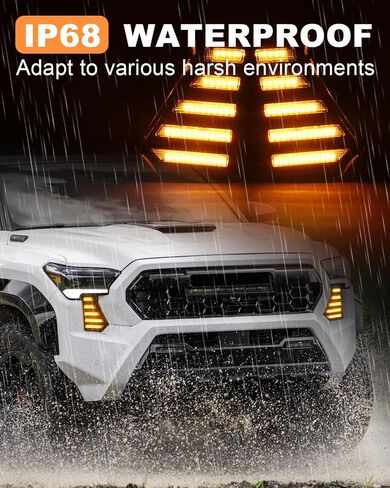 مجموعة مصابيح الضباب LED لعام 2024 2025 Toyota Tacoma DRL أضواء النهار الجري العنبر مصابيح الضباب إشارة الانعطاف ملحقات Toyota Tacoma (شرط أفقي) in Kuwait