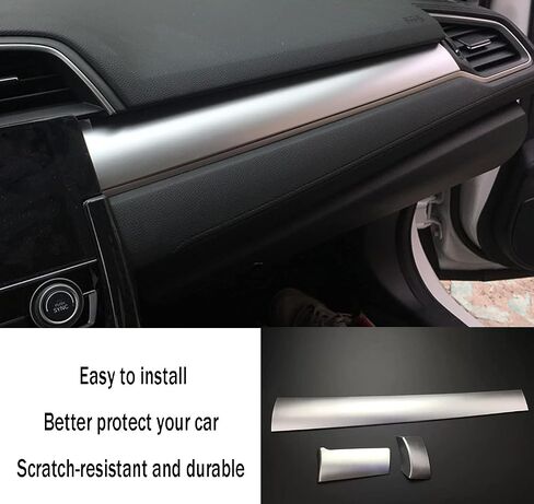 Car Accessories Fit for Honda Civic 10th Gen 2016-2021 Dashboard Center Console Stripe Cover Trim (Carbon Fiber Style) ABS 3 PCS in Kuwait