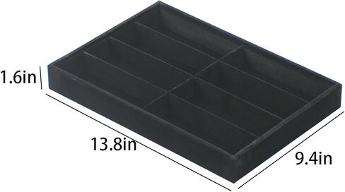 Jewelry Sunglasses Organizer Tray, Beige Velvet Eyeglasses Display Tray Box, Glasses Organize Storage Holder for Home Desk or Selling Show Display in Kuwait