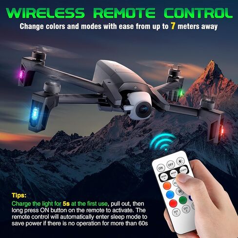 أضواء ستروب LED لاسلكية للطائرات مع جهاز تحكم عن بعد، 8 ألوان و10 أوضاع فلاش USB شحن أضواء مضادة للتصادمات وأضواء تحذيرية للطوارئ مقاومة للماء لسيارة بدون طيار ودراجة نارية 8 قطع in Kuwait