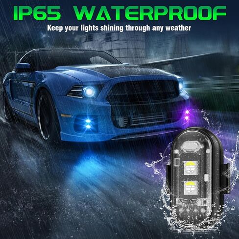 أضواء ستروب LED لاسلكية للطائرات مع جهاز تحكم عن بعد، 8 ألوان و10 أوضاع فلاش USB شحن أضواء مضادة للتصادمات وأضواء تحذيرية للطوارئ مقاومة للماء لسيارة بدون طيار ودراجة نارية 8 قطع in Kuwait