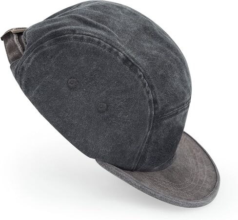 CLAPE Short Brim Hat 5 Panel Baseball Cap Unisex Washed Cotton Dad Hat Flat Bill Baseball Cap Street Causal Umpire Cap in Kuwait