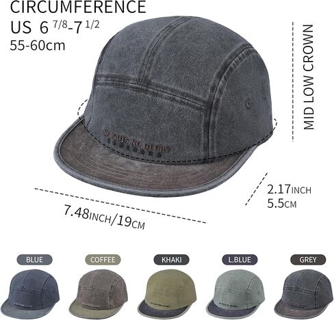 CLAPE Short Brim Hat 5 Panel Baseball Cap Unisex Washed Cotton Dad Hat Flat Bill Baseball Cap Street Causal Umpire Cap in Kuwait