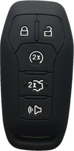 Ford Mustang Key Fob Cover: Silicone Car Remote Case Fit for Ford Mustang Fusion Exploer Edge F150 Lincoln MKZ MKX MKC | Black Rpkey Key Fob Shell Protector in Saudi Arabia