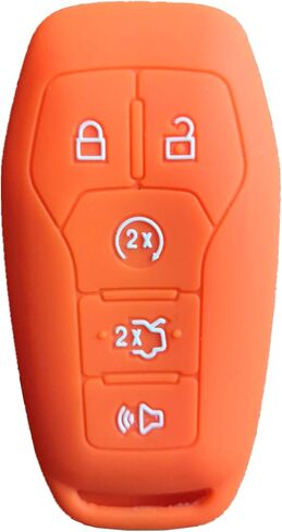 Ford Mustang Key Fob Cover: Silicone Car Remote Case Fit for Ford Mustang Fusion Exploer Edge F150 Lincoln MKZ MKX MKC | Black Rpkey Key Fob Shell Protector in Saudi Arabia