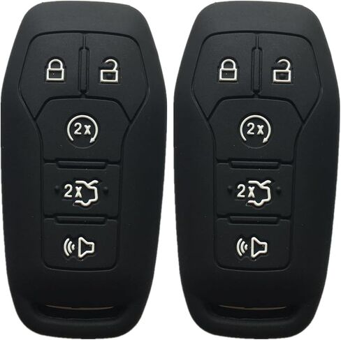 Ford Mustang Key Fob Cover: Silicone Car Remote Case Fit for Ford Mustang Fusion Exploer Edge F150 Lincoln MKZ MKX MKC | Black Rpkey Key Fob Shell Protector in Saudi Arabia