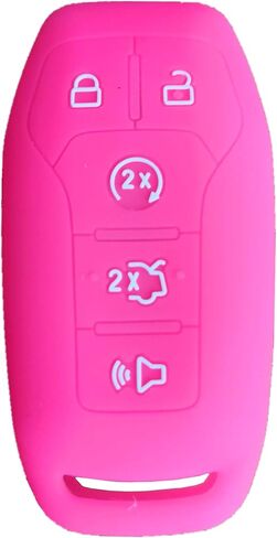 Ford Mustang Key Fob Cover: Silicone Car Remote Case Fit for Ford Mustang Fusion Exploer Edge F150 Lincoln MKZ MKX MKC | Black Rpkey Key Fob Shell Protector in Saudi Arabia