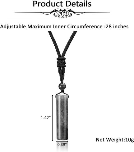 Top Plaza 2 Pcs Healing Crystal Stone Necklaces for Men Amulet Protection Cylindrical Pendant Necklace Adjustable Braided Natural Quartz Gemstone Necklace Jewelry in Saudi Arabia