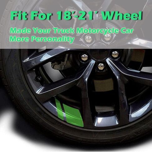 12 Pack Wheel Rim Decal Stripes Car Decals Reflective Car Stickers Automotive Decals Waterproof Hub Stripe Stickers for 18-21 Inch Wheels Tire Rim Safety Decor Universal Accessories (Red) in Saudi Arabia
