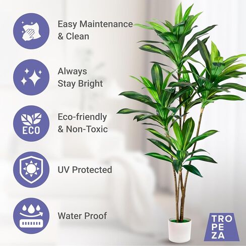 Artificial Fiddle Leaf Fig Tree 4Ft Potted Plants for Indoors Outdoor Faux Tree Front Door Decor Home Decorative Artificial Tree UV Resistant Evergreen Shrubs Modern Fake Plants for Front Porch in Saudi Arabia