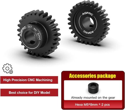 AGFRC Hardened Steel 8MM MOD1 38T RC Pinion Motor Gear for High Speed Runs and Drag Racing Application RC Upgrade Part (PG38T8 V2) in Kuwait