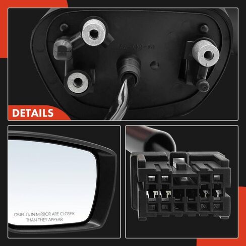 A-Premium Passenger Side Power Door Mirror - Compatible with Subaru Impreza 2015-2016, Crosstrek 2016-2017, XV Crosstrek 2015 - Non-Heated Manual Folding Black Outside Rear View Mirror in Saudi Arabia