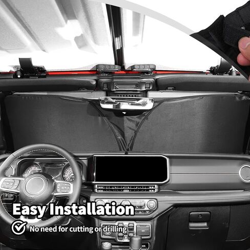 JWWY الزجاج الأمامي ظلة نافذة الشمس الظل الحرارة درع الشمس قناع الأشعة فوق البنفسجية وكتل درع الشمس قابلة للطي ل1997-2024 جيب رانجلر TJ JK JKU JL JLU Gladiator JT 4XE الملحقات الخارجية الفضة in Kuwait