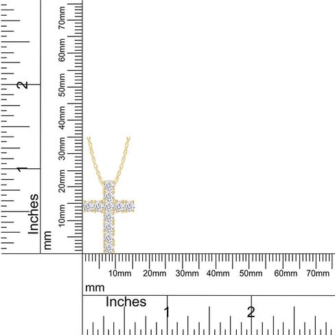 قلادة SAVEARTH DIAMONDS ذات قطع دائري 1 قيراط من الماس المويسانتي المتقاطع من الذهب عيار 14 قيراطًا أكثر من 925 مجوهرات من الفضة الإسترلينية جنبًا إلى جنب مع سلسلة 18 بوصة (وضوح VVS1، 1.00 قيراط) in Kuwait