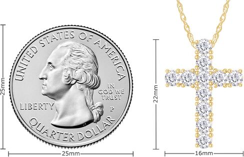 قلادة SAVEARTH DIAMONDS ذات قطع دائري 1 قيراط من الماس المويسانتي المتقاطع من الذهب عيار 14 قيراطًا أكثر من 925 مجوهرات من الفضة الإسترلينية جنبًا إلى جنب مع سلسلة 18 بوصة (وضوح VVS1، 1.00 قيراط) in Kuwait