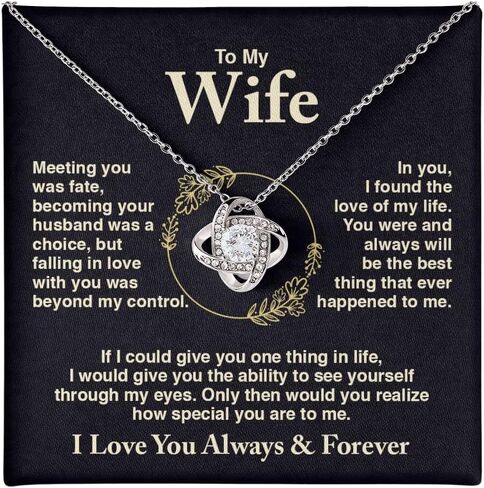 To My Wife Necklace Best Wife Presents Best Anniversary for Her Mothers Day Jewelry Wife Birthday Gifts from Husband Necklace Women with Message Card in Saudi Arabia