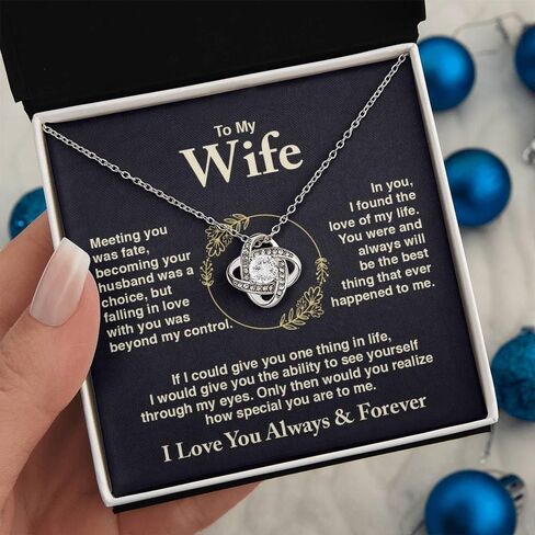 To My Wife Necklace Best Wife Presents Best Anniversary for Her Mothers Day Jewelry Wife Birthday Gifts from Husband Necklace Women with Message Card in Saudi Arabia