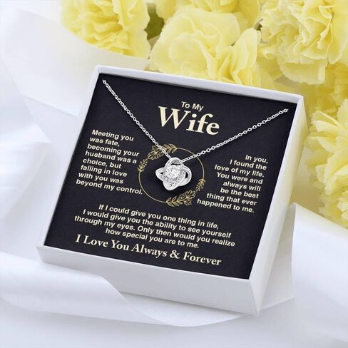 To My Wife Necklace Best Wife Presents Best Anniversary for Her Mothers Day Jewelry Wife Birthday Gifts from Husband Necklace Women with Message Card in Saudi Arabia