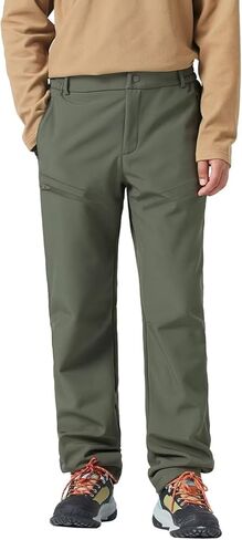 Men's Fleece Lined Waterproof Hiking Insulated Softshell Pants Slim with Pockets Outdoor in Kuwait