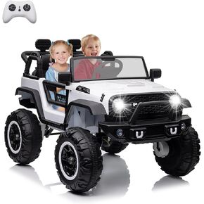 24V 2 Seater Ride On Car for Kids Age 3-8,Two Kids Electric Ride On Vehicle with Parent Remote Control,Battery Powered Ride on Vehicle,4 Powerful Motors,Music Story Mode,Two Speeds