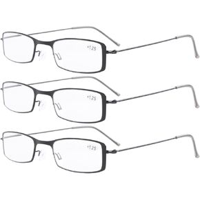 Eyekepper 3 Pcs Mix Unique Lightweight Stainless Steel Frame Reading Glasses for Men and Women