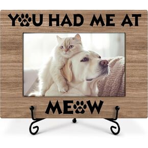 Cat Picture Frame, Kitten Paws, Picture Gifts For Women Wife Friend, Wooden Picture Frame For Holiday Birthday Thanksgiving, 4X6 Photo Frame With Stand -25