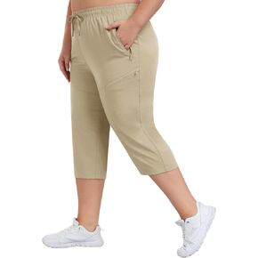 MoFiz Women's Plus Size Capris Pants Casual Hiking Pants Lightweight Quick Dry Summer Cargo Pants for Women