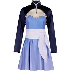 Cos-Animefly Anime Weiss Schnee Cosplay Costume Weiss Dress Full Suit Belt Earring Halloween Carnival Party, X-Large, Purple